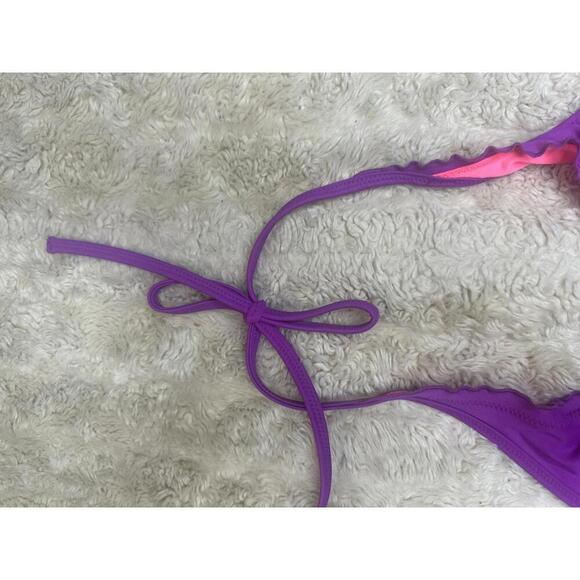 Victoria's Secret purple Capri ruffle halter string bikini set Size 32D/Medium - Picture 3 of 9